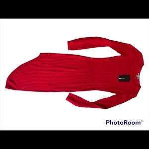 Micro ribbed dress with high cut side